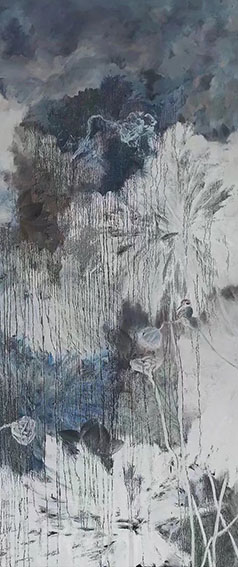 张鸿然作品2 《新·荷》系列之二 80X180cm 2016年